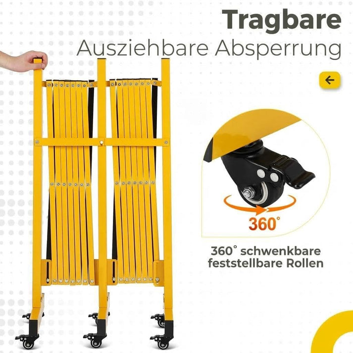 Barrière métallique extensible GARVEE orange et noire
