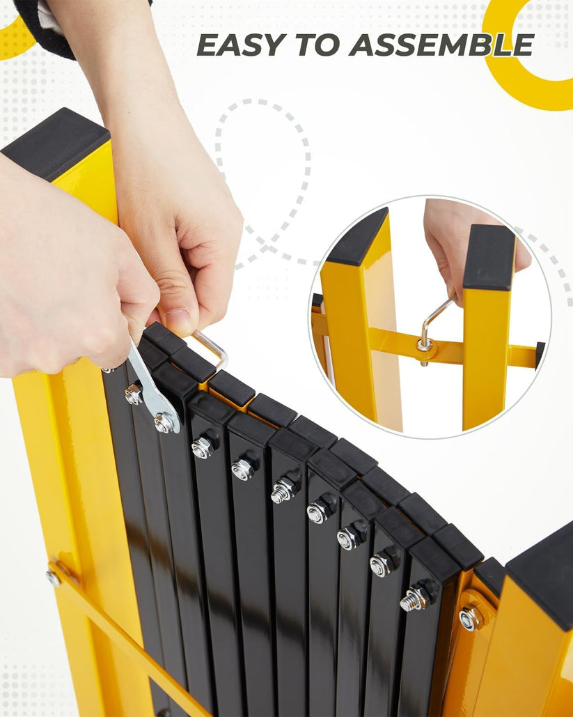 Barrière pliante mobile pour chantier et jardin