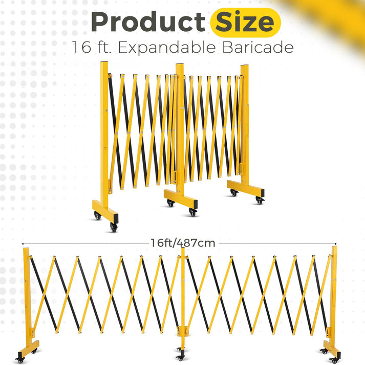 Barrière métallique extensible GARVEE avec roulettes